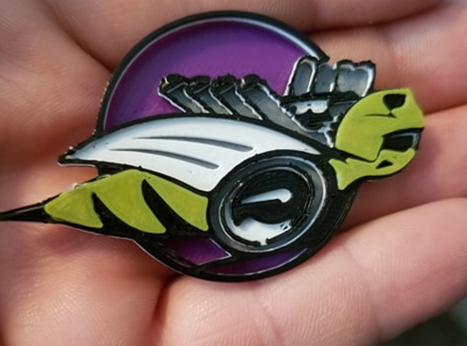 "Rumble Bee" Custom 3D Printed Keychain - Click Image to Close
